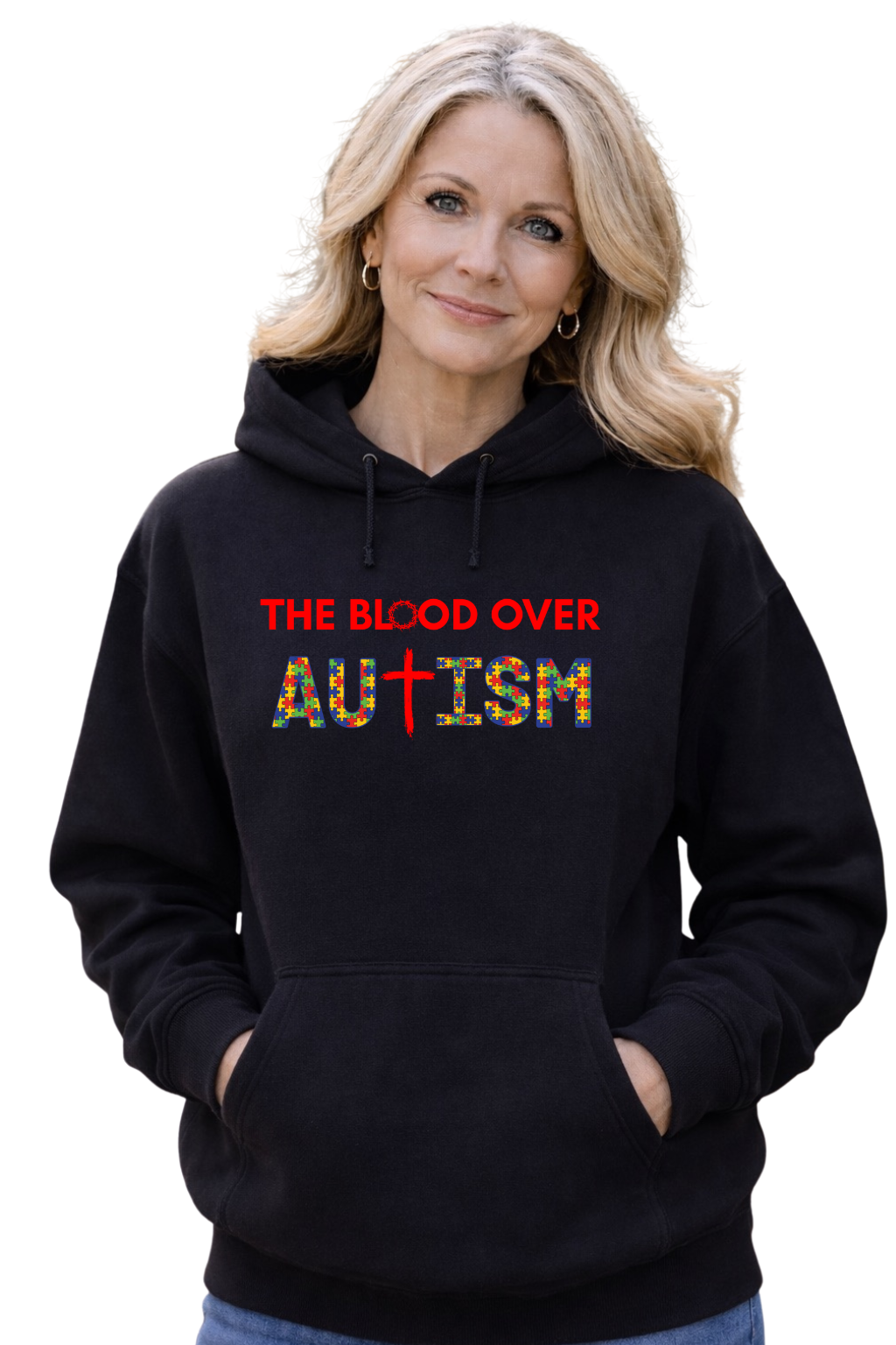 The Blood Over Autism™ Hoodie | Faith-Based Christian Declaration Hoodie