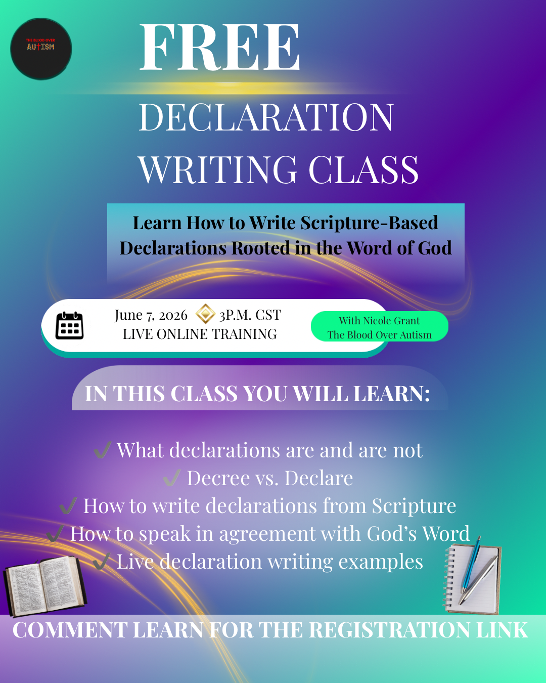 Free Declaration Writing Class | June 7, 2026