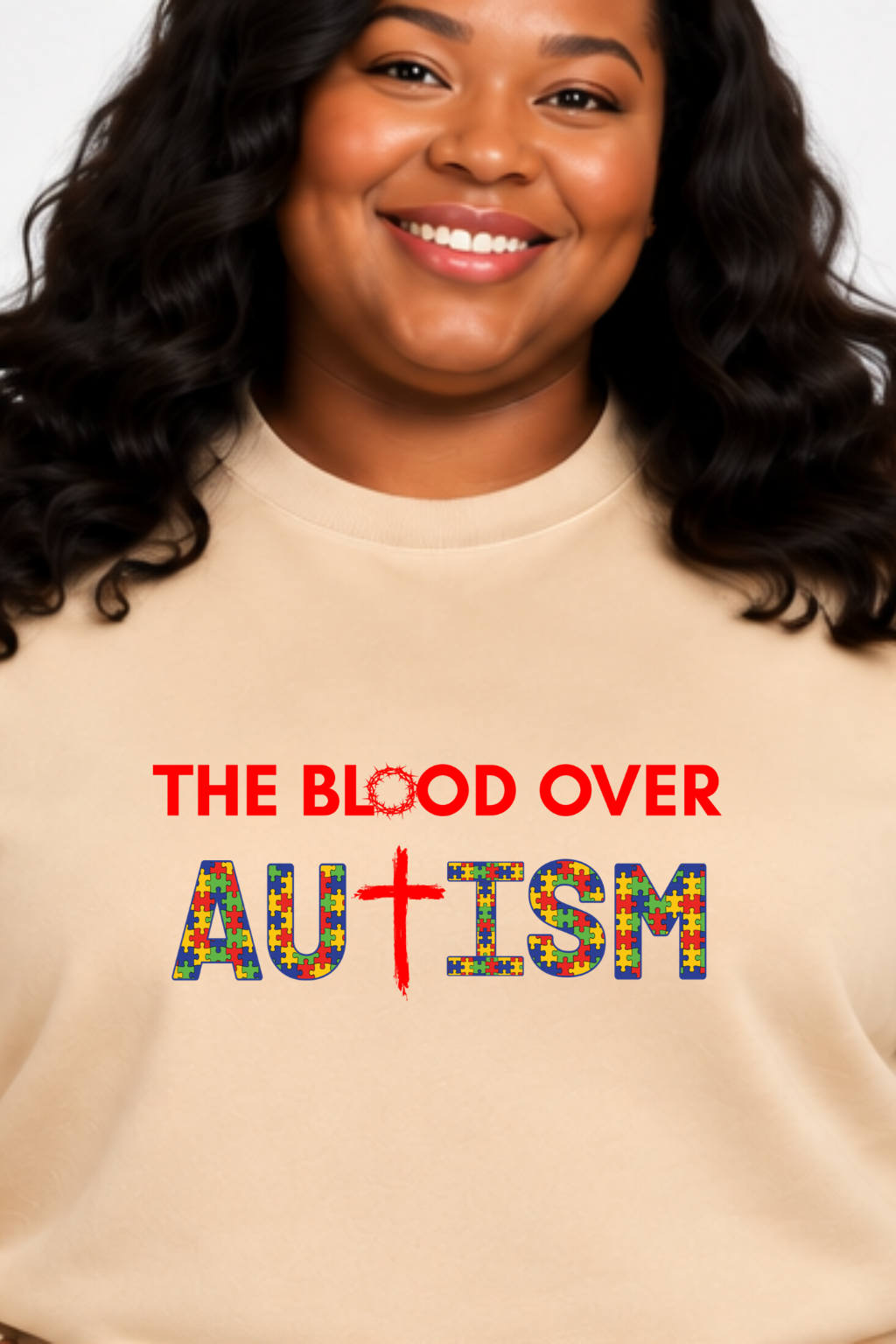 The Blood Over Autism™ Sand Crewneck Sweatshirt