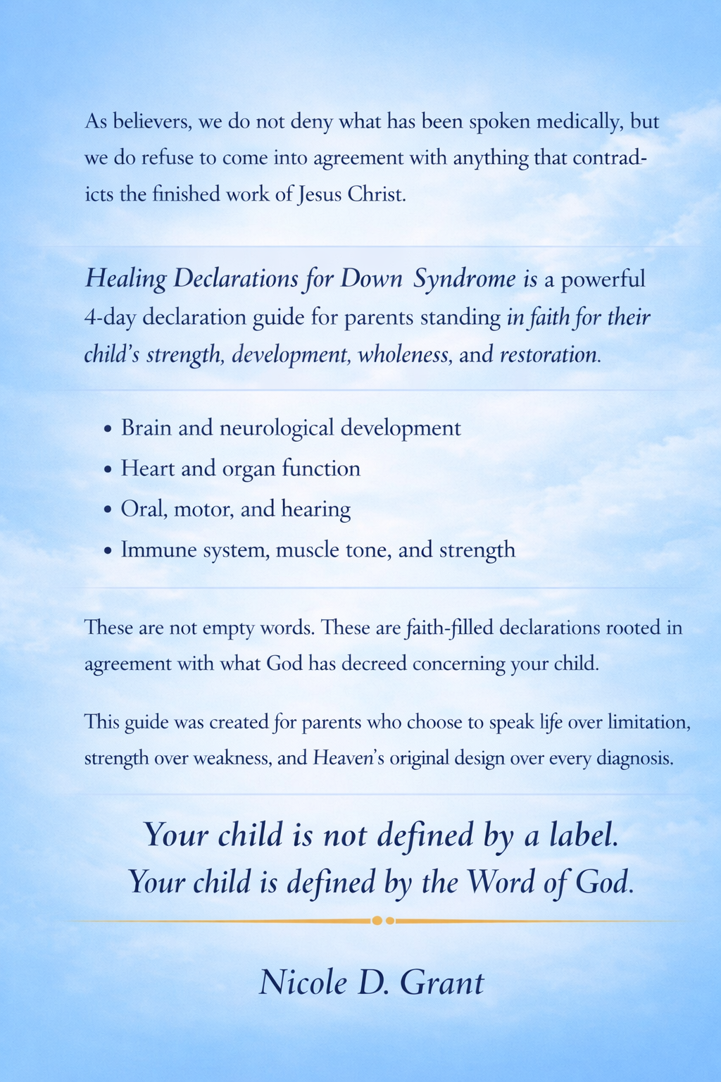 Healing Declarations for Down Syndrome | 4 Days of Declarations for Parents Standing in Faith