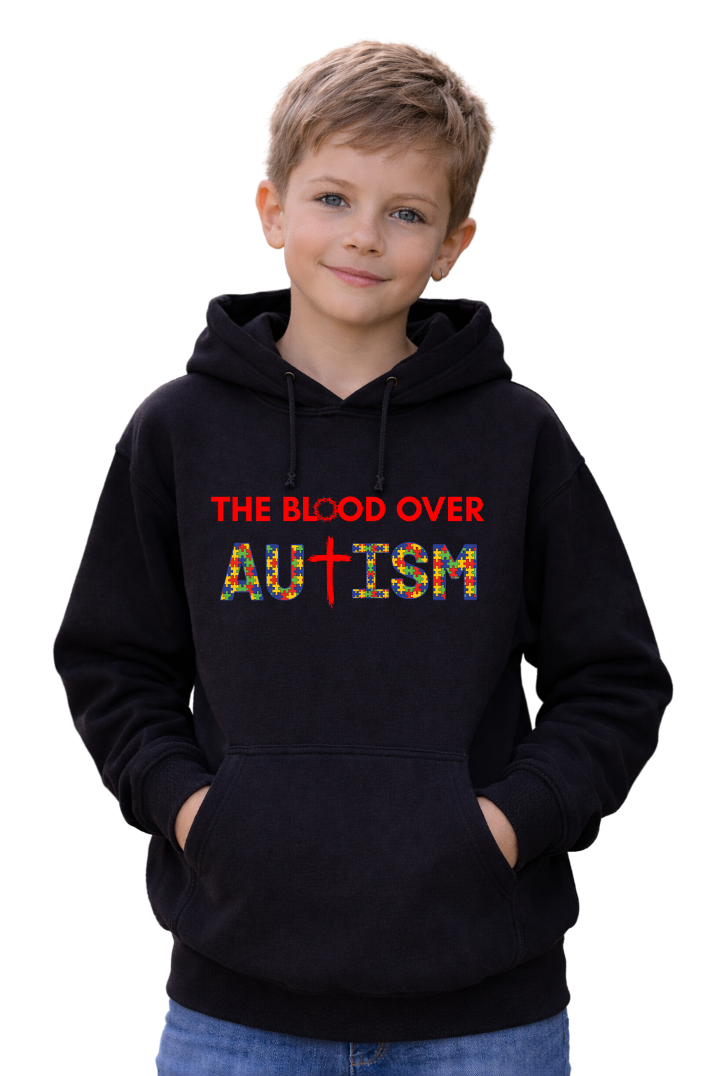 The Blood Over Autism™ Hoodie | Faith-Based Christian Declaration Hoodie