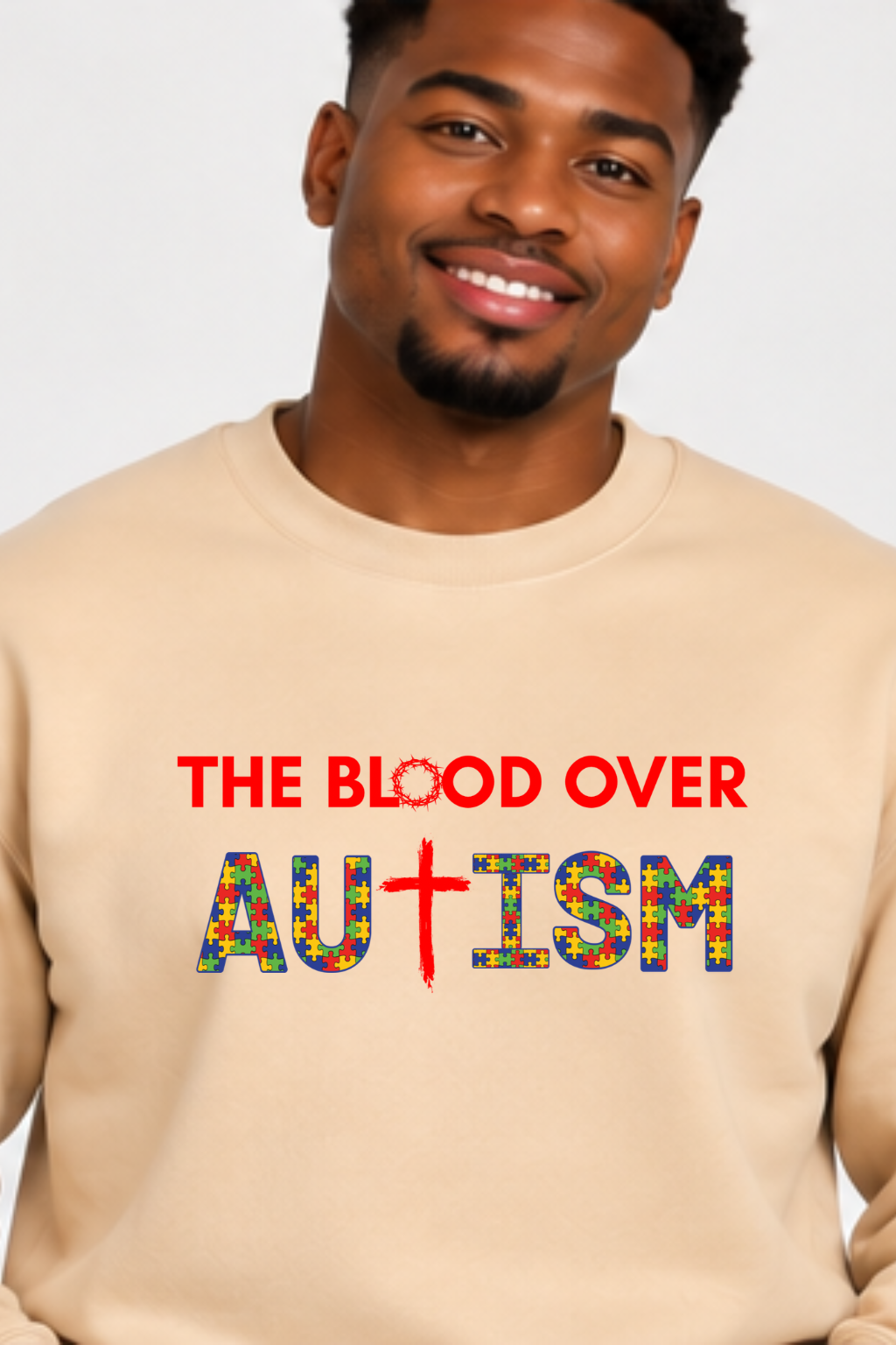 The Blood Over Autism™ Sand Crewneck Sweatshirt