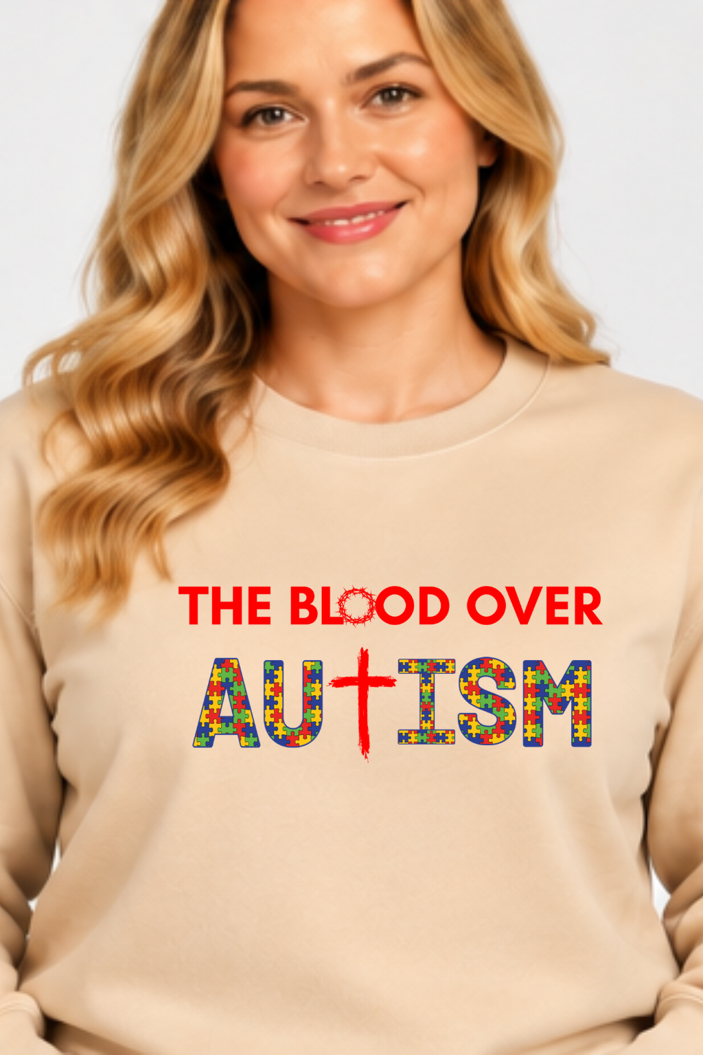 The Blood Over Autism™ Sand Crewneck Sweatshirt