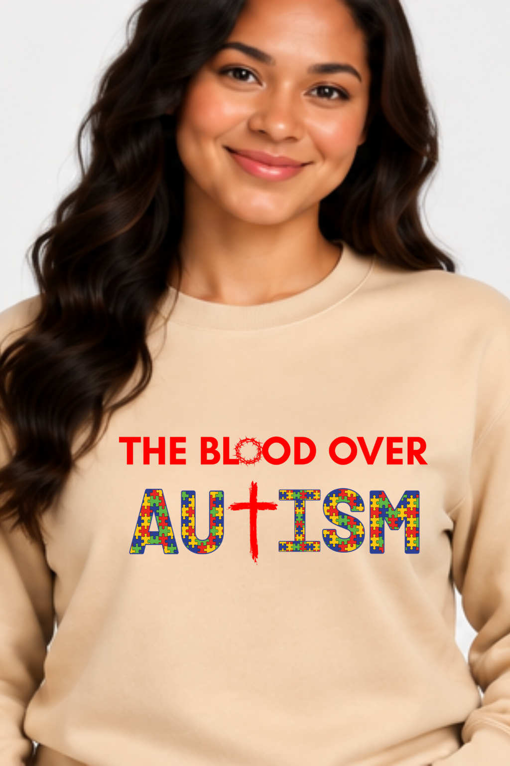 The Blood Over Autism™ Sand Crewneck Sweatshirt