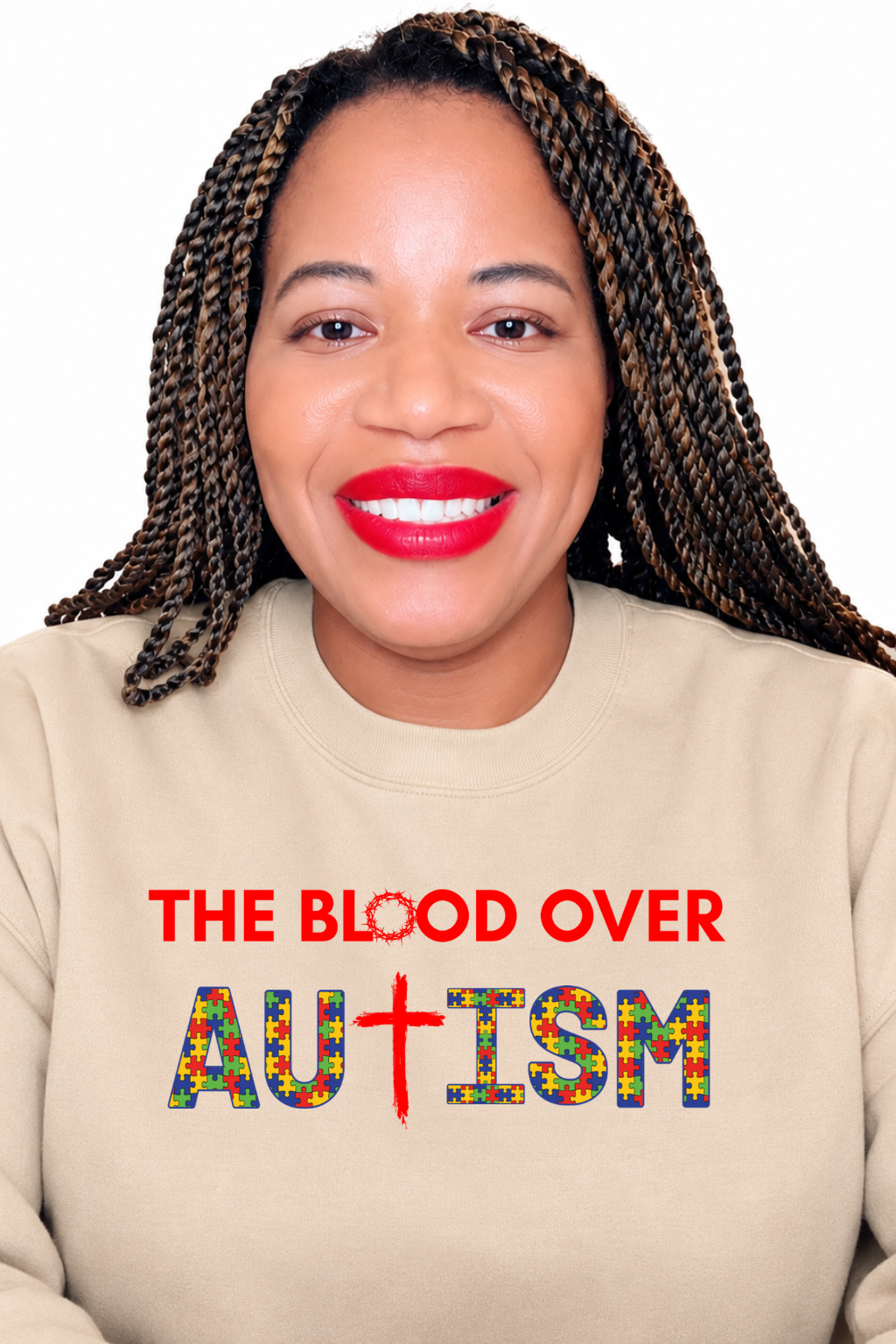 The Blood Over Autism™ Sand Crewneck Sweatshirt